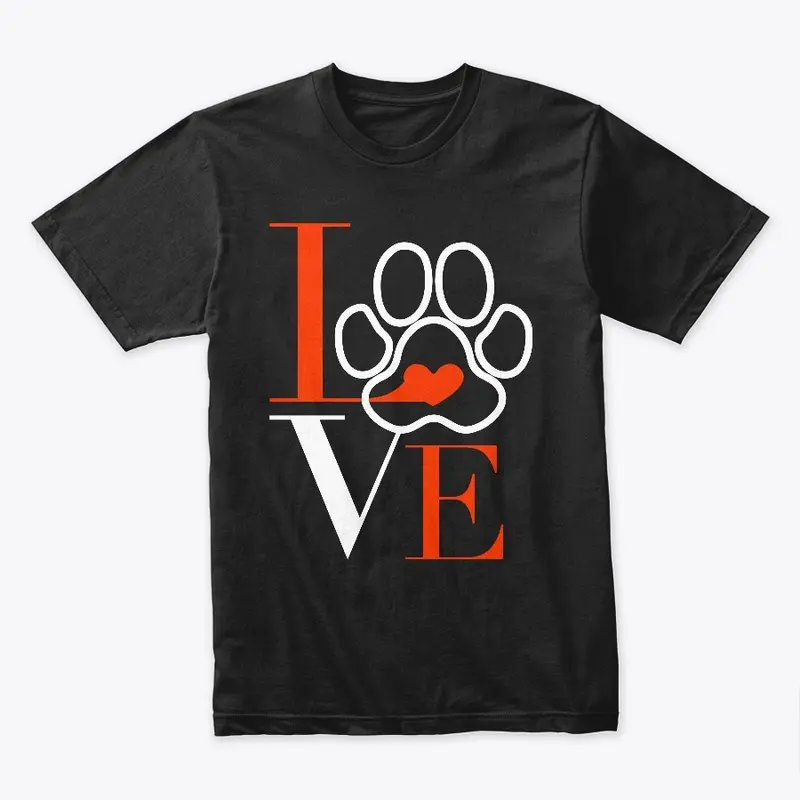 Love With Dog Paw Print